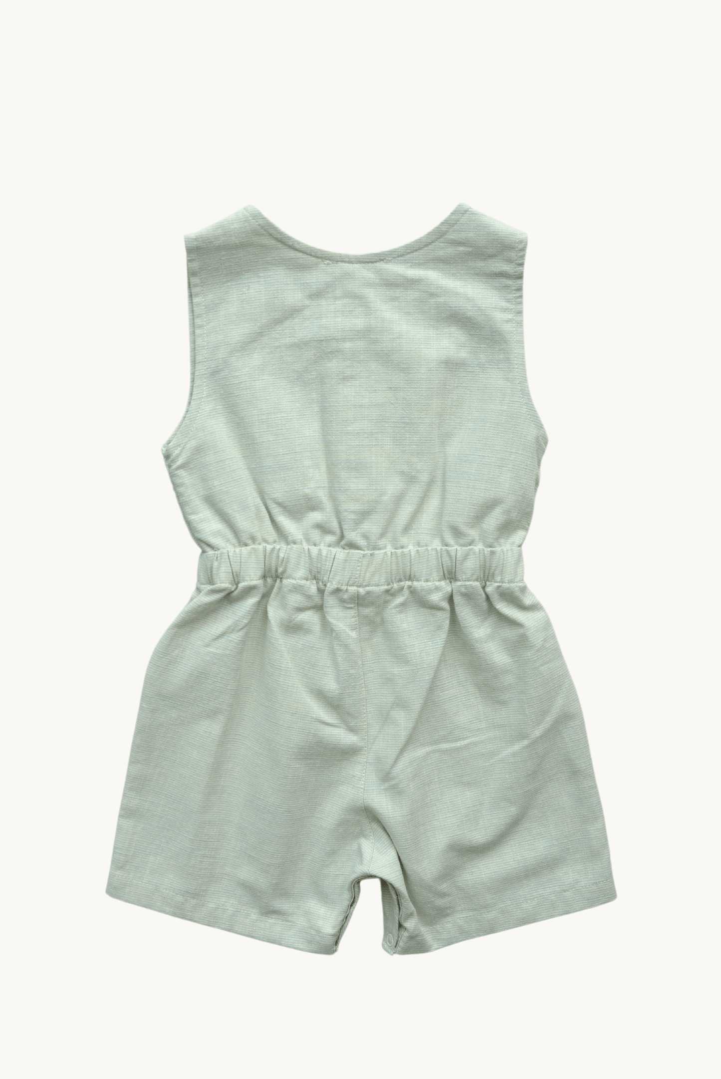 Romy Overalls – Green, Coconut Buttons, Bow Appliqué, 100% Cotton OEKO-TEX
