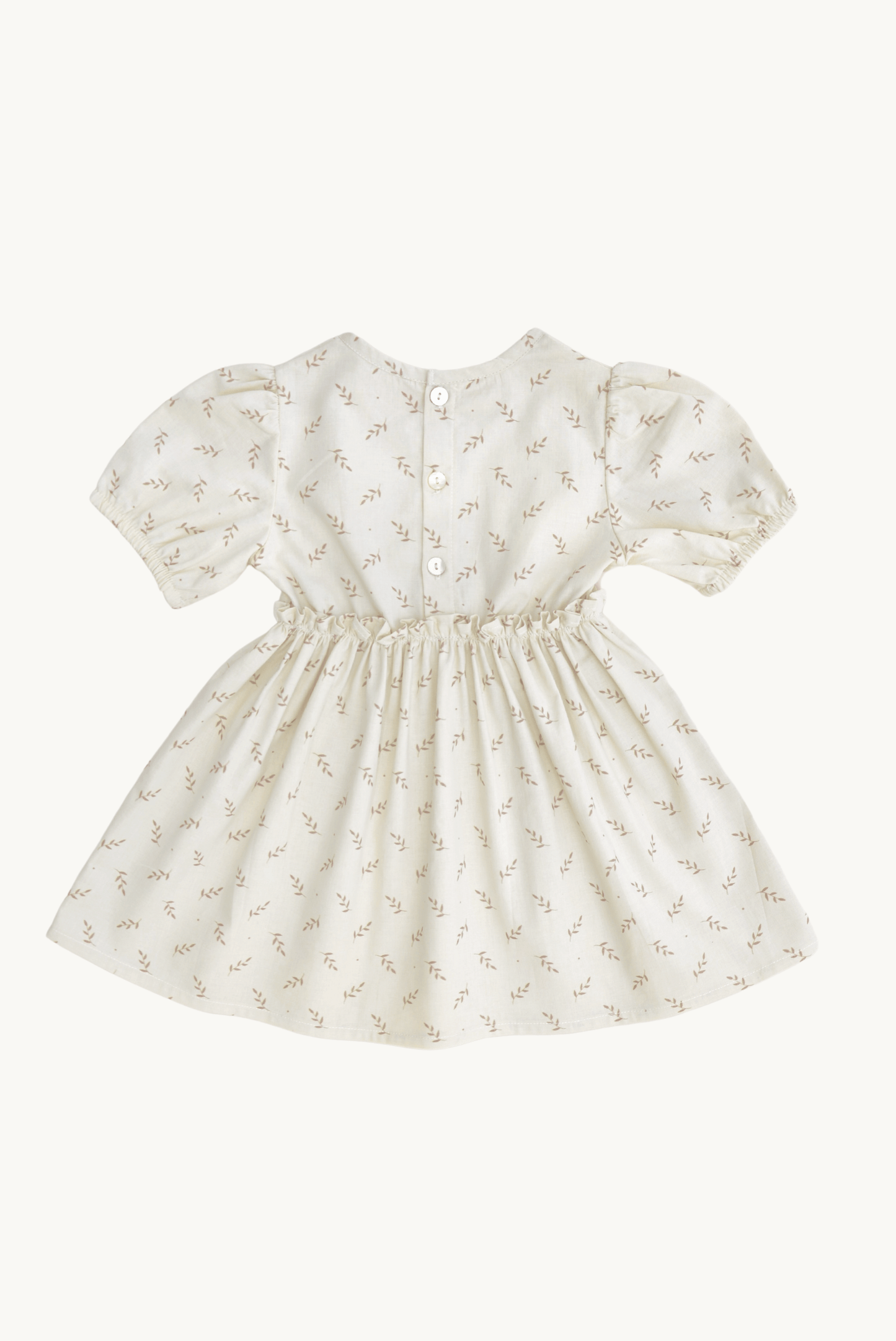 Baby Girl Floral Summer Dress – Beige, 100% Cotton, OEKO-TEX | ELIANE Dress
