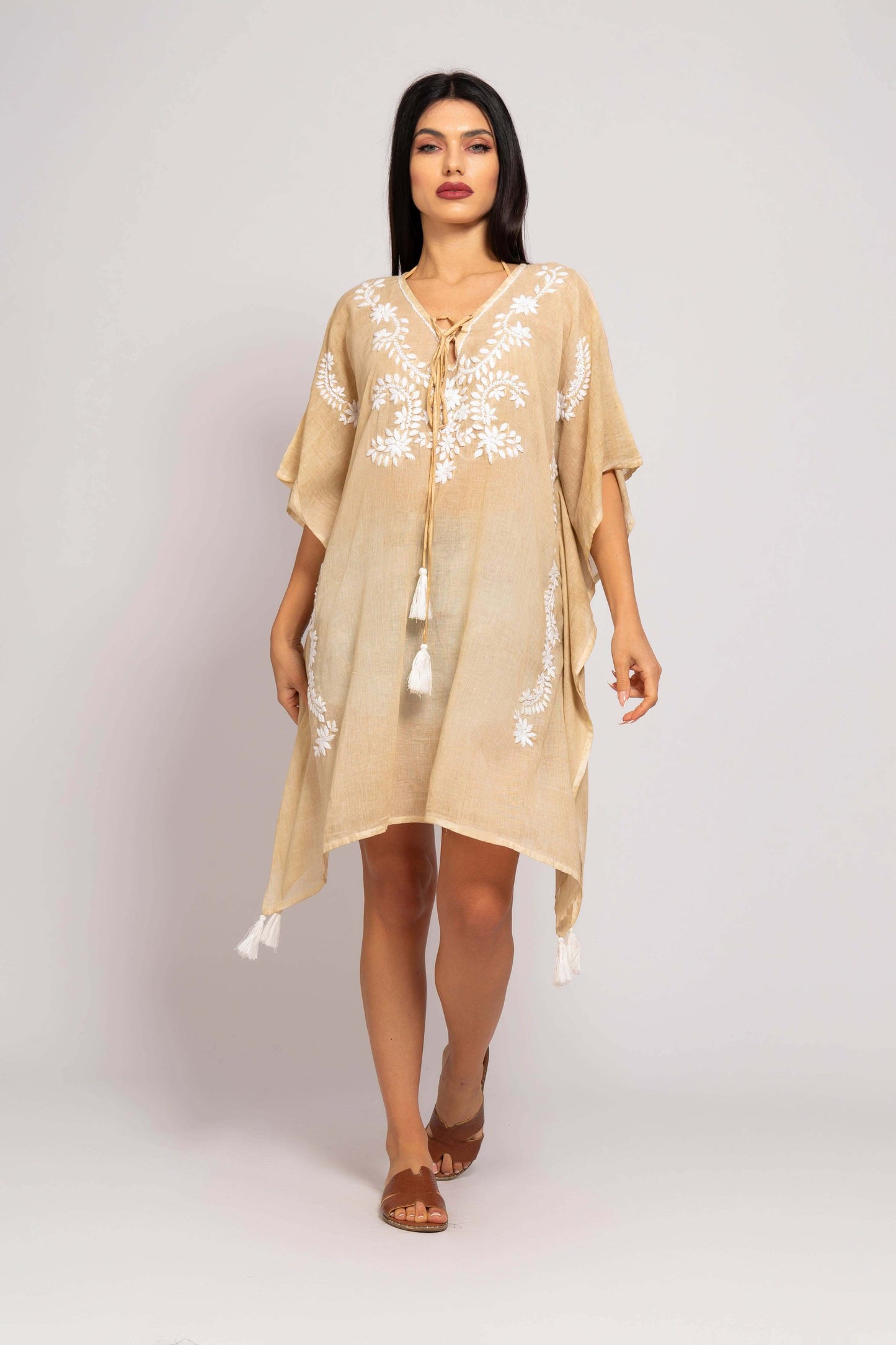 Kaftan with White Embroidery