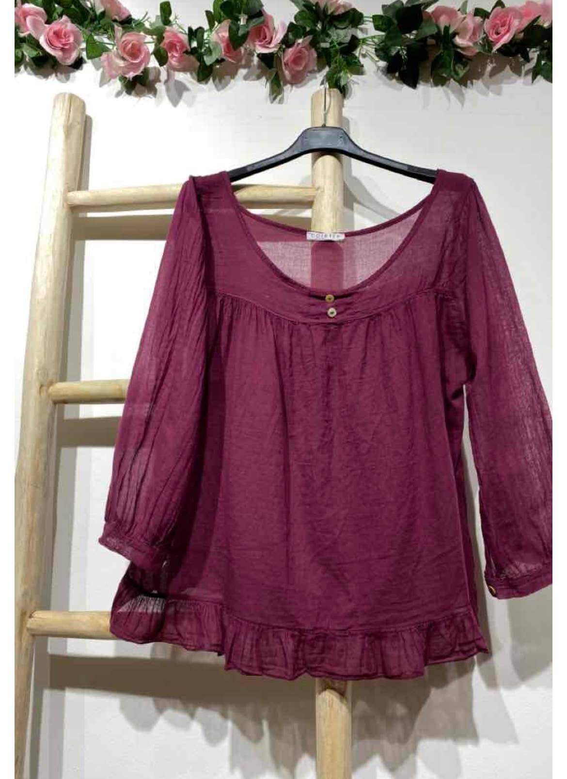 Italian Women’s Linen Top – One Size, Made in Italy, Eco-Friendly Care