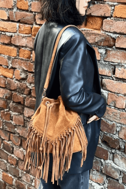 Frangia Suede Bucket Bag