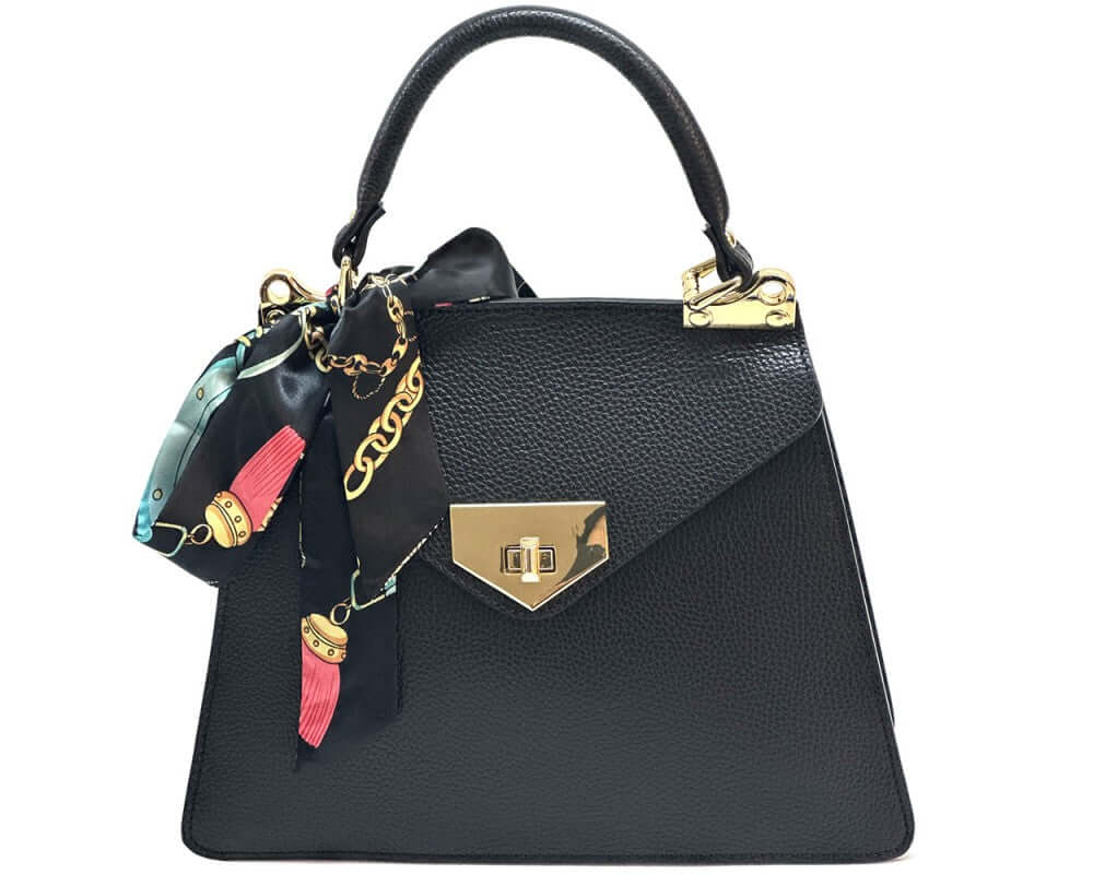 Lusso Italian Leather Handbag – Genuine Made in Italy Luxury Purse for Women, Classic Tote, Designer Shoulder Bag