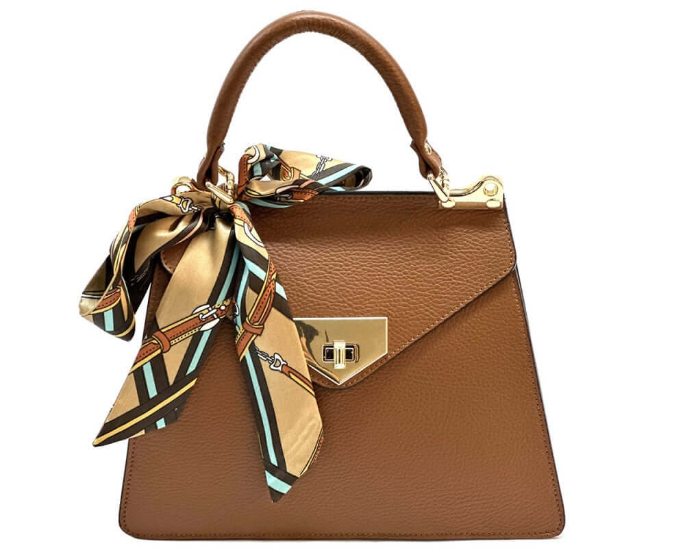 Lusso Italian Leather Handbag – Genuine Made in Italy Luxury Purse for Women, Classic Tote, Designer Shoulder Bag