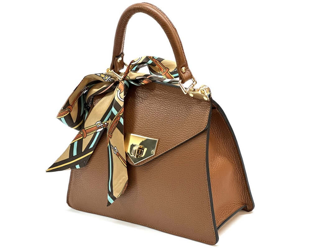 Lusso Italian Leather Handbag – Genuine Made in Italy Luxury Purse for Women, Classic Tote, Designer Shoulder Bag