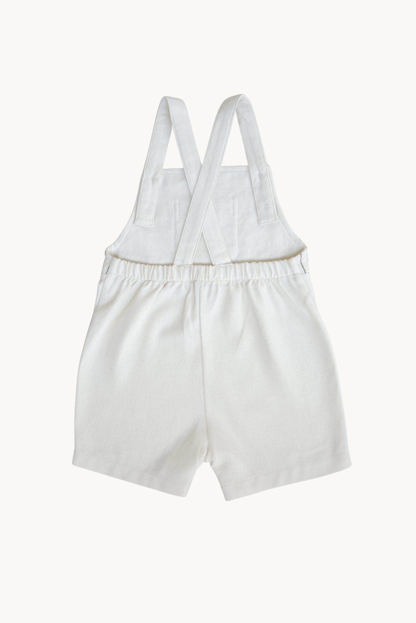 ELIF Overalls – Unisex Black Striped &amp; Beige, Adjustable Cotton, Coconut Buttons