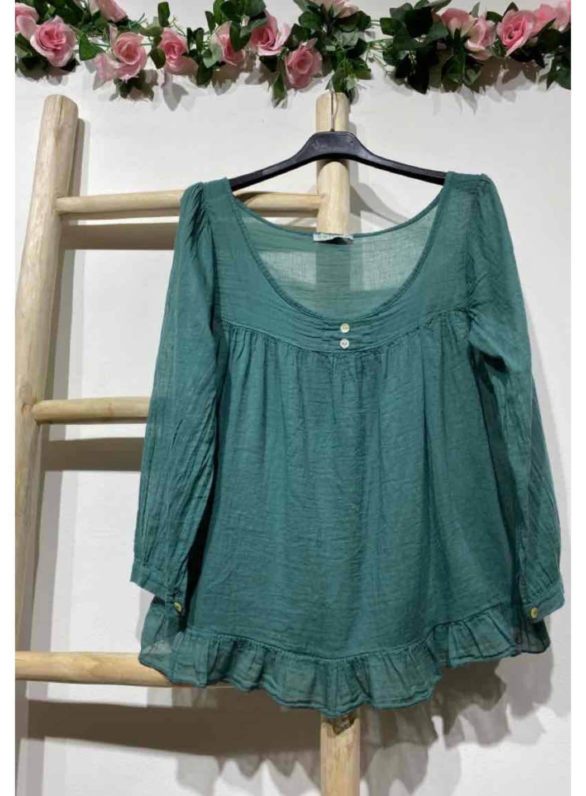 Italian Women’s Linen Top – One Size, Made in Italy, Eco-Friendly Care
